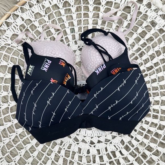 PINK Victoria's Secret Other - Victoria’s Secret Pink 3 Piece Bra Bundle Size 34B